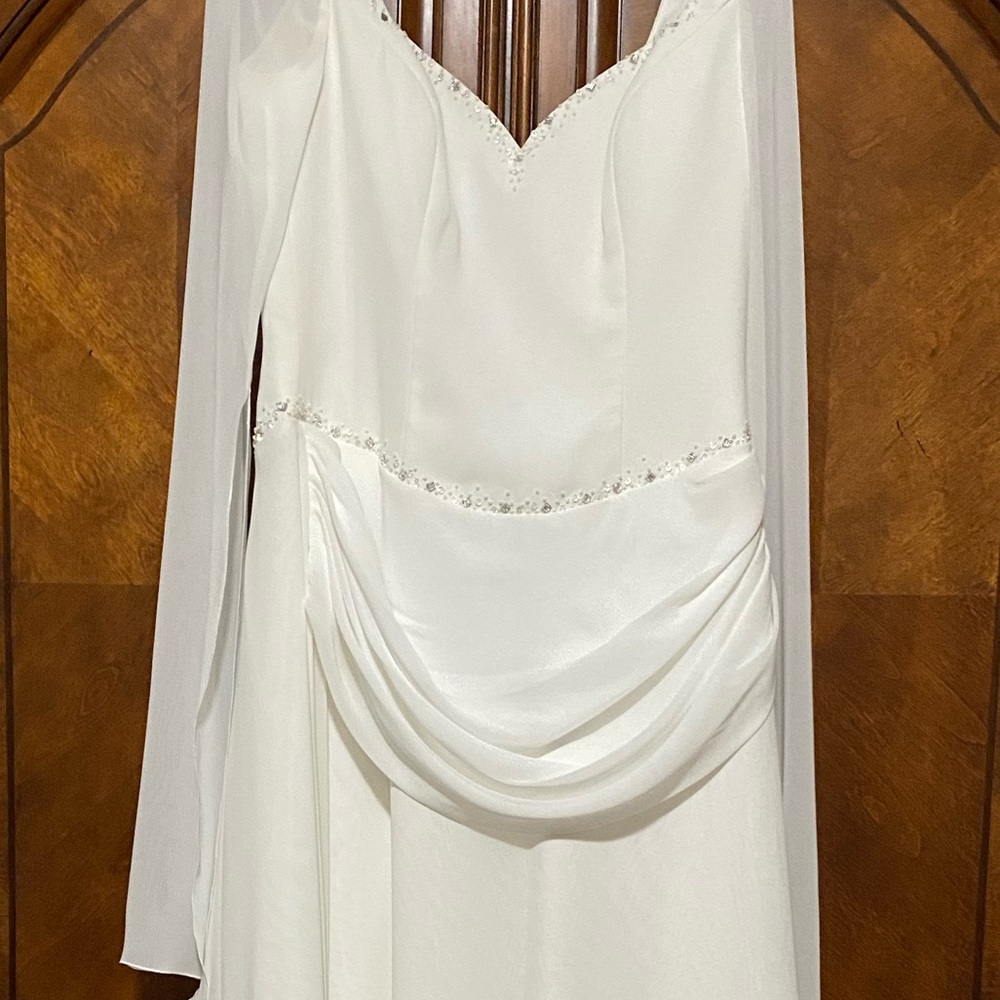 Chiffon Wedding White Dress Demetrios size 12